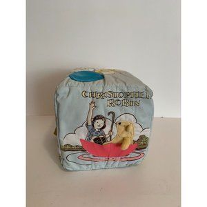 GUND CLASSIC POOH and Friends Cube Baby Rattle Soft Plush 7" Cube Pastel Colors